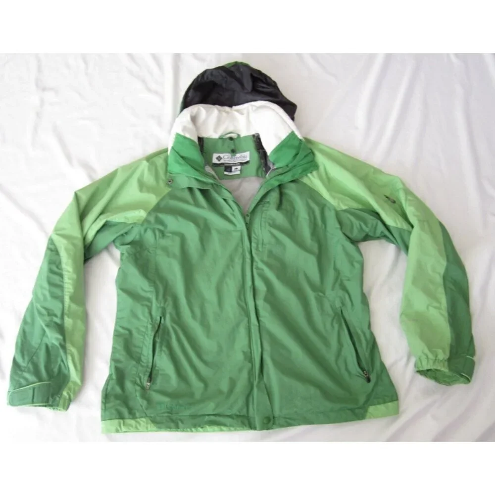 Women Columbia Omni Tech Bugaboo Waterproof‎ Full Zip Hood Jacket Sz L (WS71)